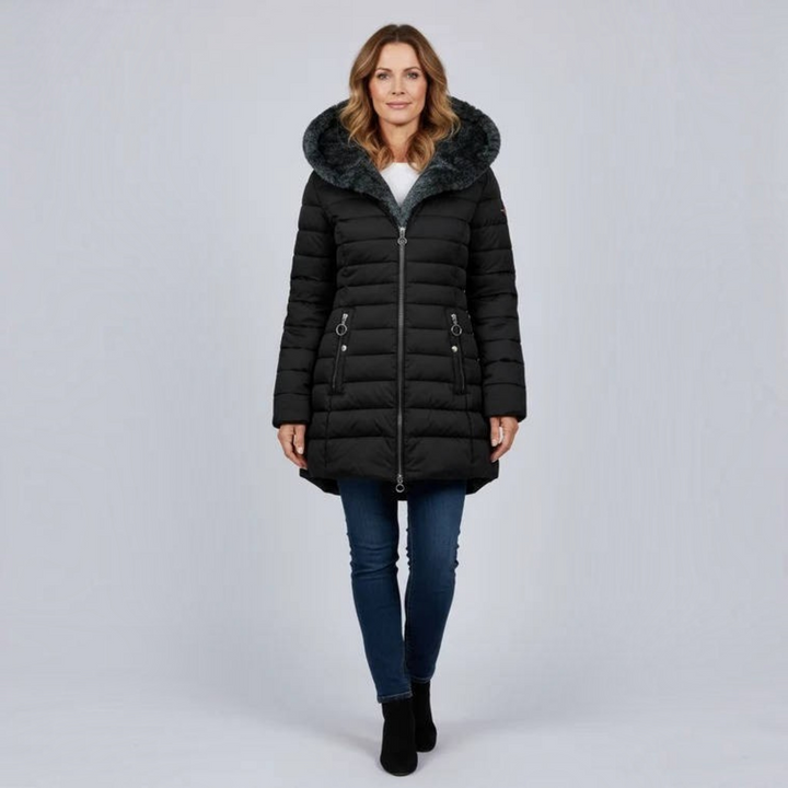 Diane | Classic Long Hooded Quilted Puffer Jacket