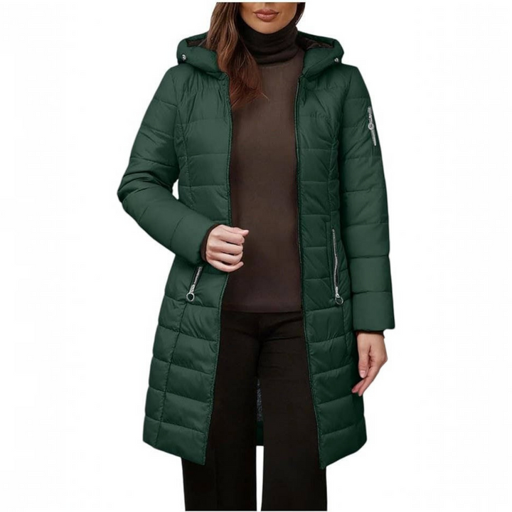 Diane | Classic Long Hooded Quilted Puffer Jacket