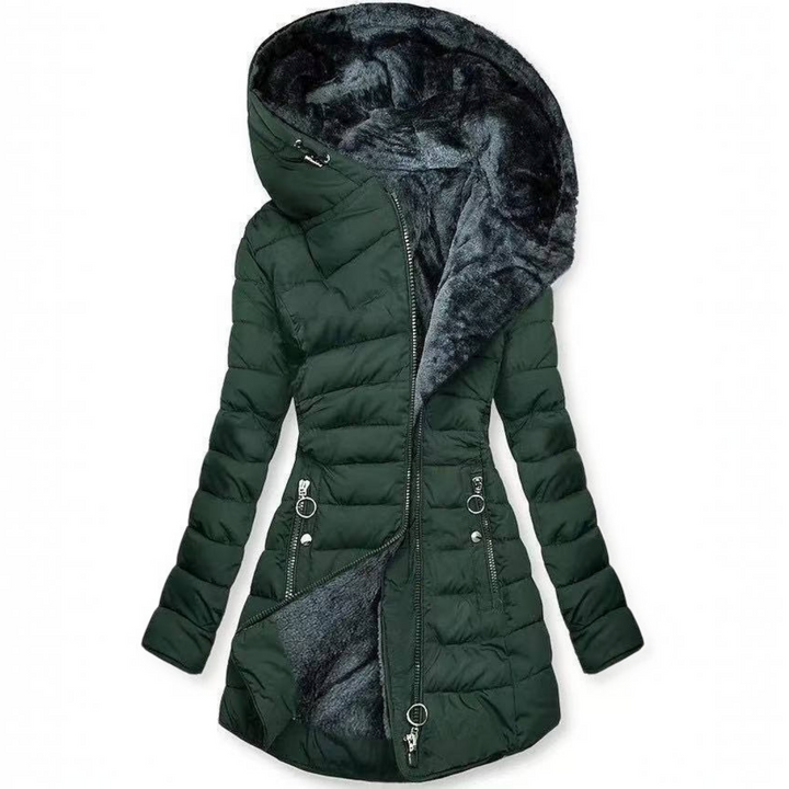 Diane | Classic Long Hooded Quilted Puffer Jacket
