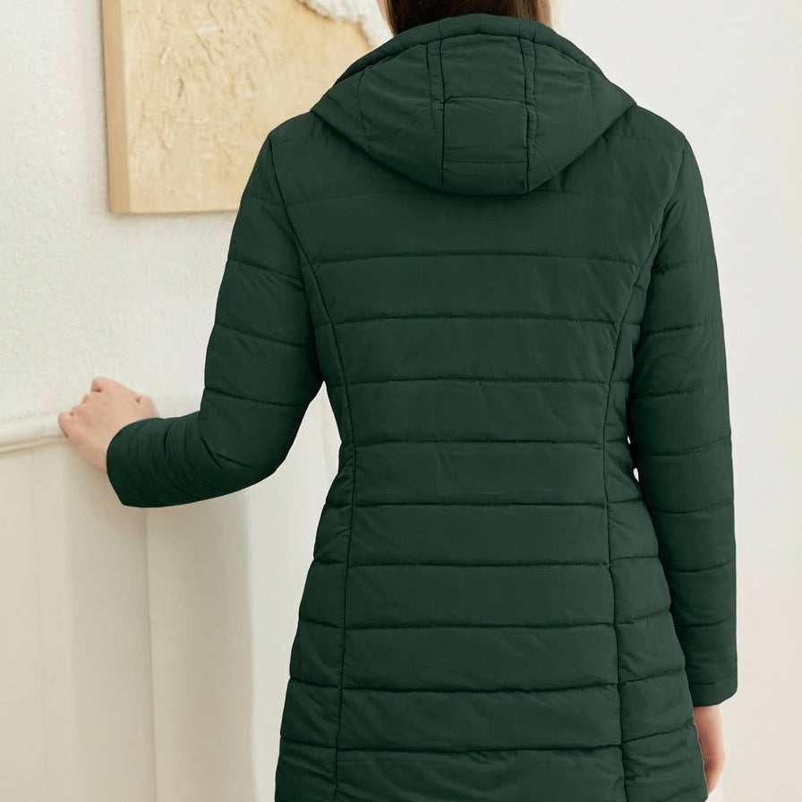 Diane | Classic Long Hooded Quilted Puffer Jacket