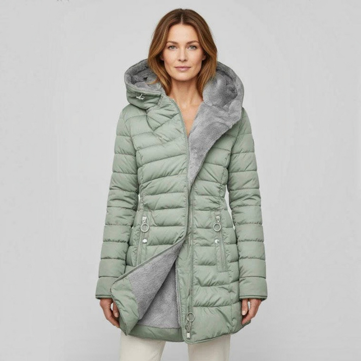 Diane | Classic Long Hooded Quilted Puffer Jacket