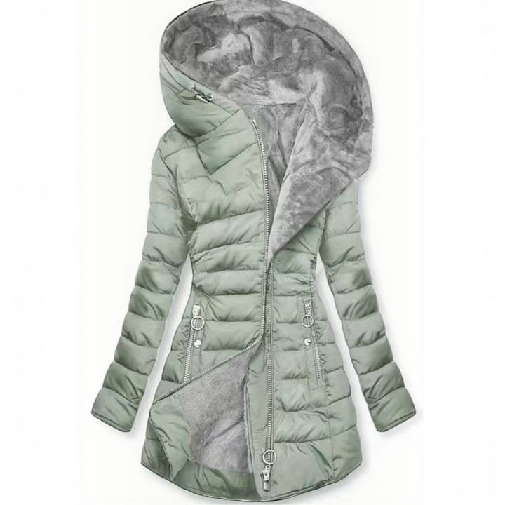 Diane | Classic Long Hooded Quilted Puffer Jacket