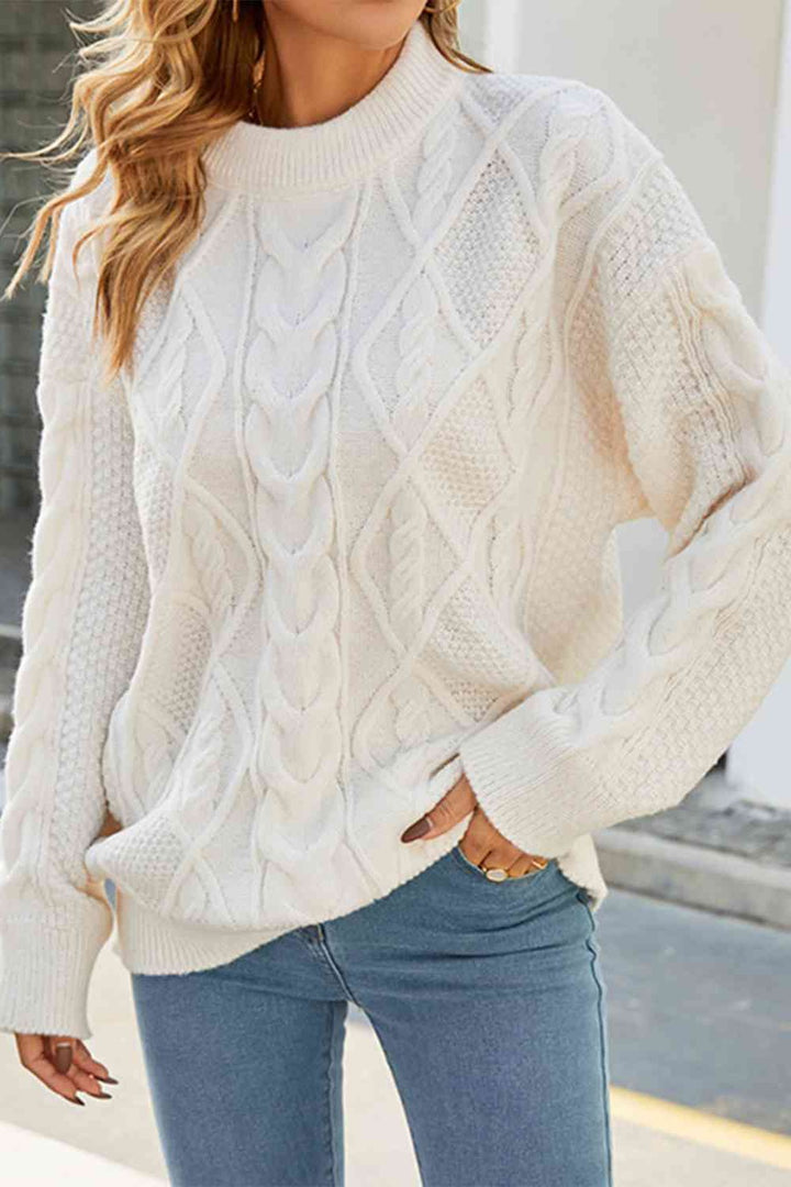 Diane | Cozy Oversized Womens Chunky Cable Knit Pullover Sweater