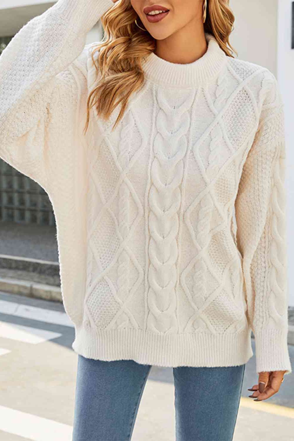 Diane | Cozy Oversized Womens Chunky Cable Knit Pullover Sweater