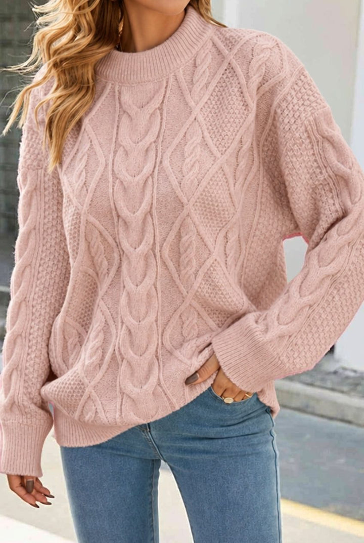 Diane | Cozy Oversized Womens Chunky Cable Knit Pullover Sweater