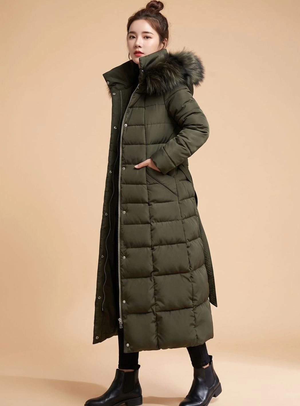 Diane | Relaxed Long Hooded Quilted Puffer Jacket