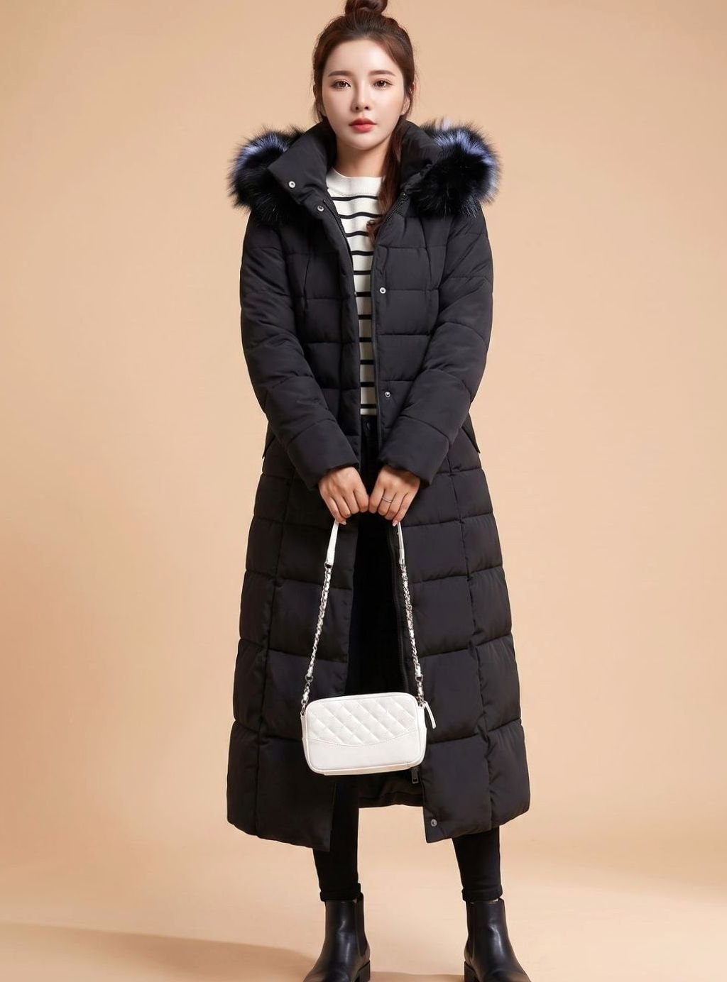 Diane | Relaxed Long Hooded Quilted Puffer Jacket