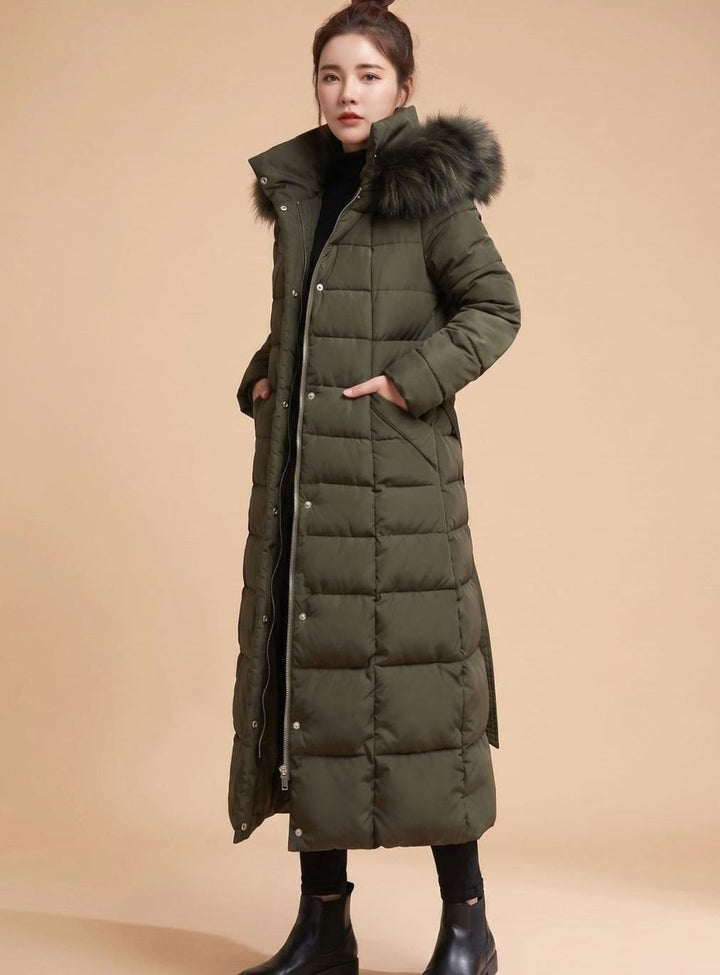 Diane | Relaxed Long Hooded Quilted Puffer Jacket