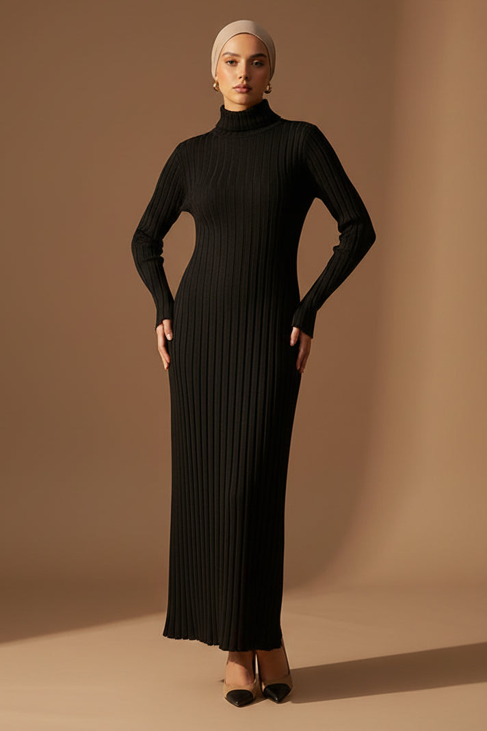 Diane | Stylish Ribbed Long Sleeve Maxi Sweater Dress