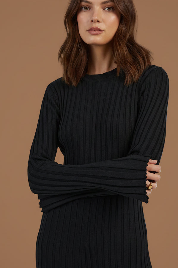 Diane | Stylish Ribbed Long Sleeve Maxi Sweater Dress
