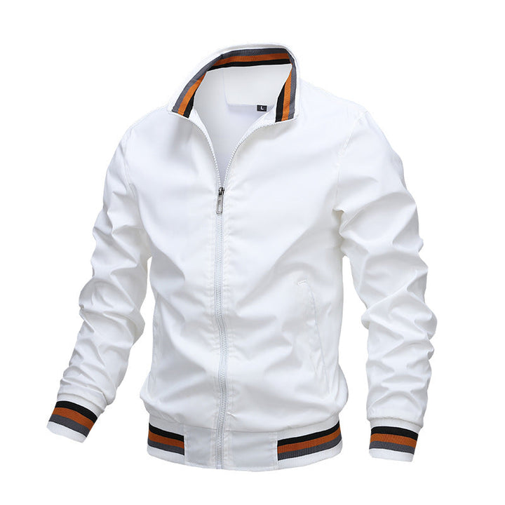 Donald | Chic Striped Rib Trim Bomber Jacket