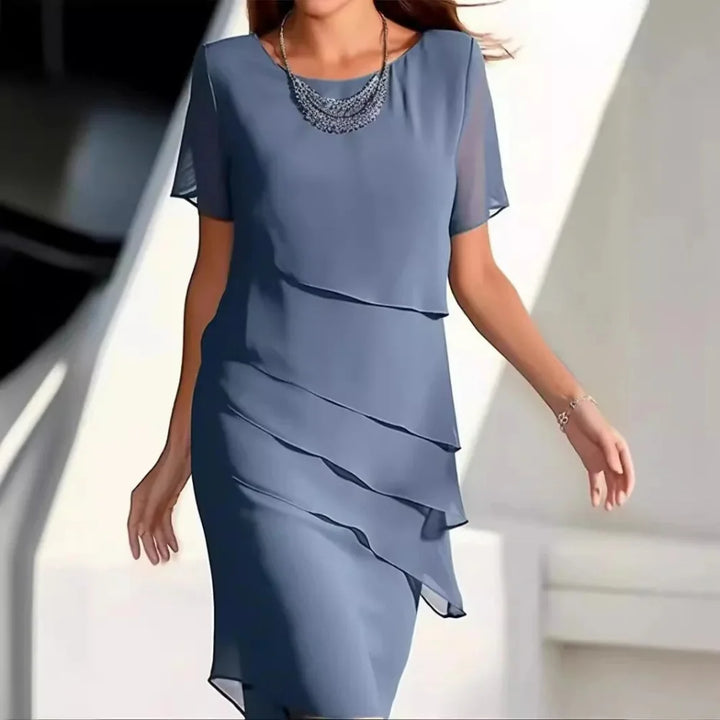 Donna | Effortless Tiered Winter Wedding Guest Midi Dress