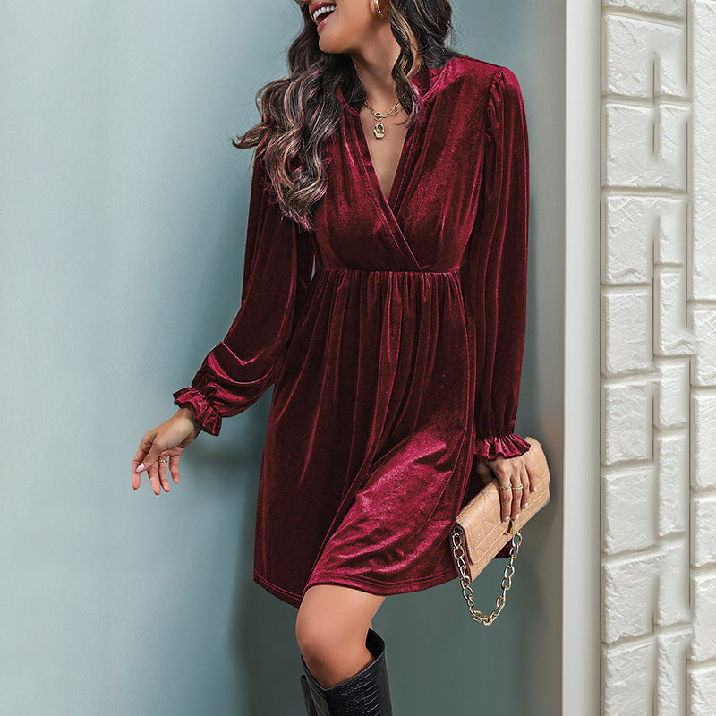 Donna | Effortless Velvet Fall Wedding Guest Dress