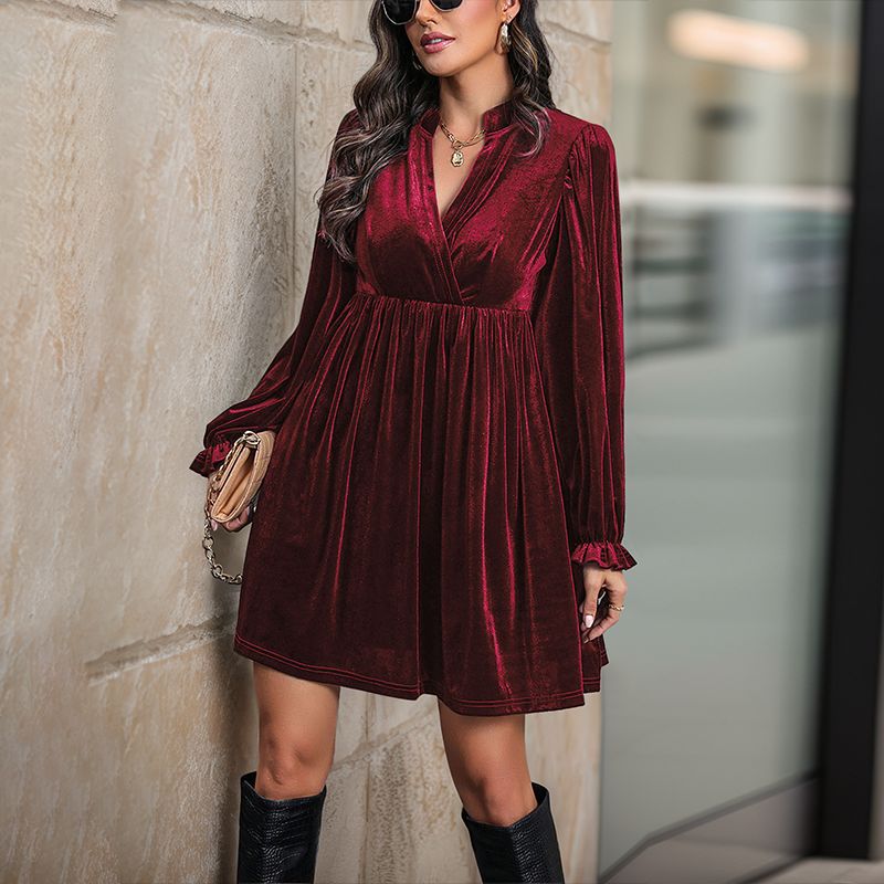 Donna | Effortless Velvet Fall Wedding Guest Dress