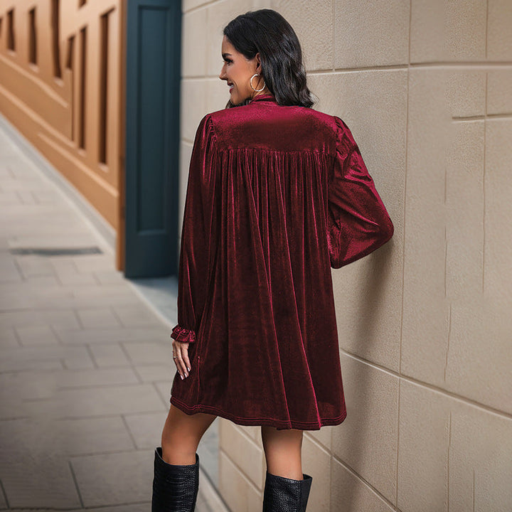 Donna | Effortless Velvet Fall Wedding Guest Dress