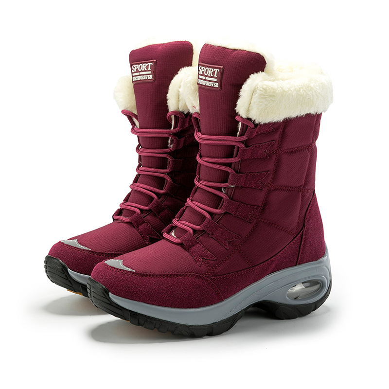 Donna | Plush-Lined Lace-Up Mid-Calf Winter Snow Boots