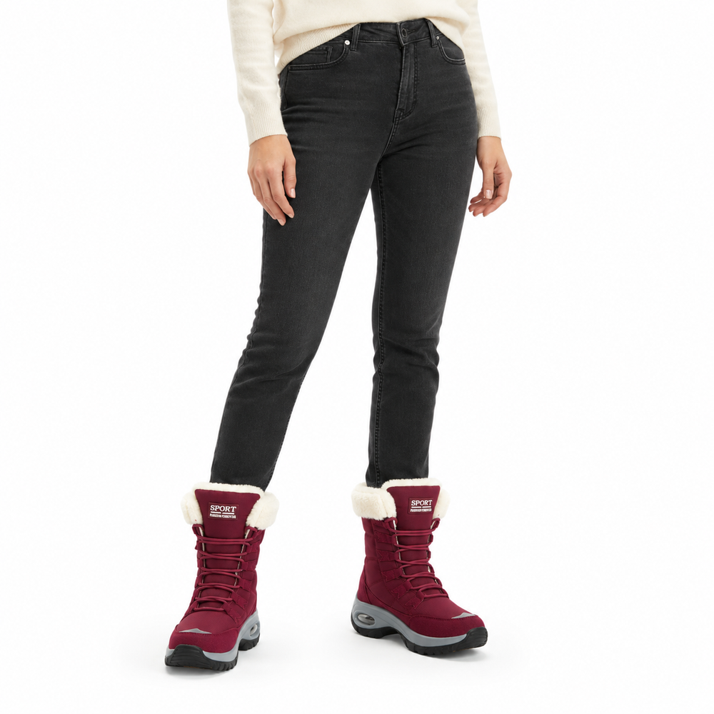 Donna | Plush-Lined Lace-Up Mid-Calf Winter Snow Boots