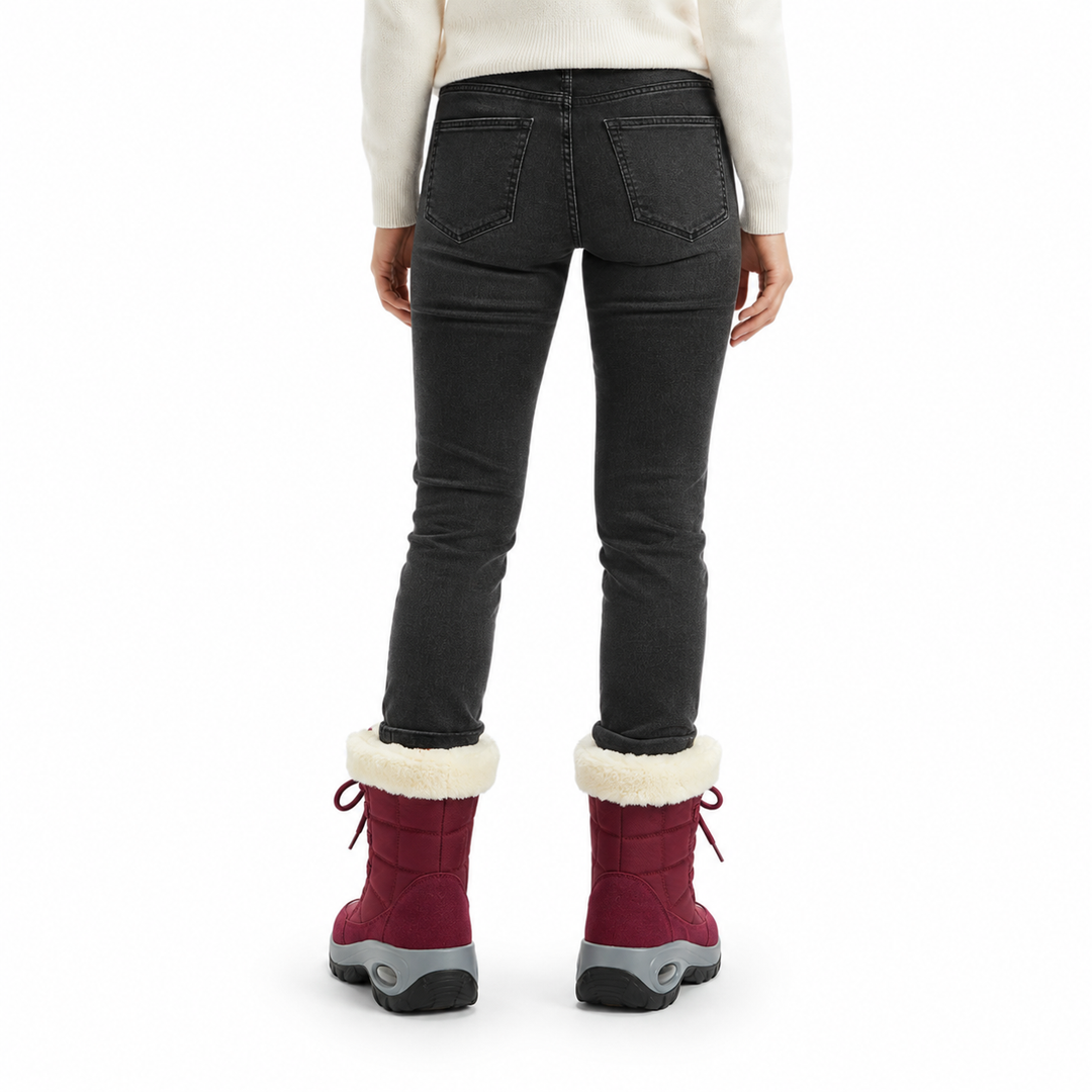 Donna | Plush-Lined Lace-Up Mid-Calf Winter Snow Boots
