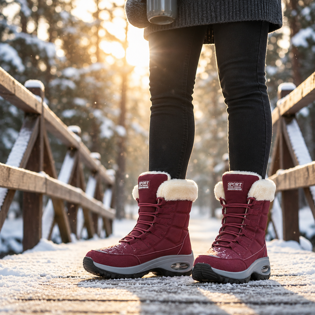 Donna | Plush-Lined Lace-Up Mid-Calf Winter Snow Boots