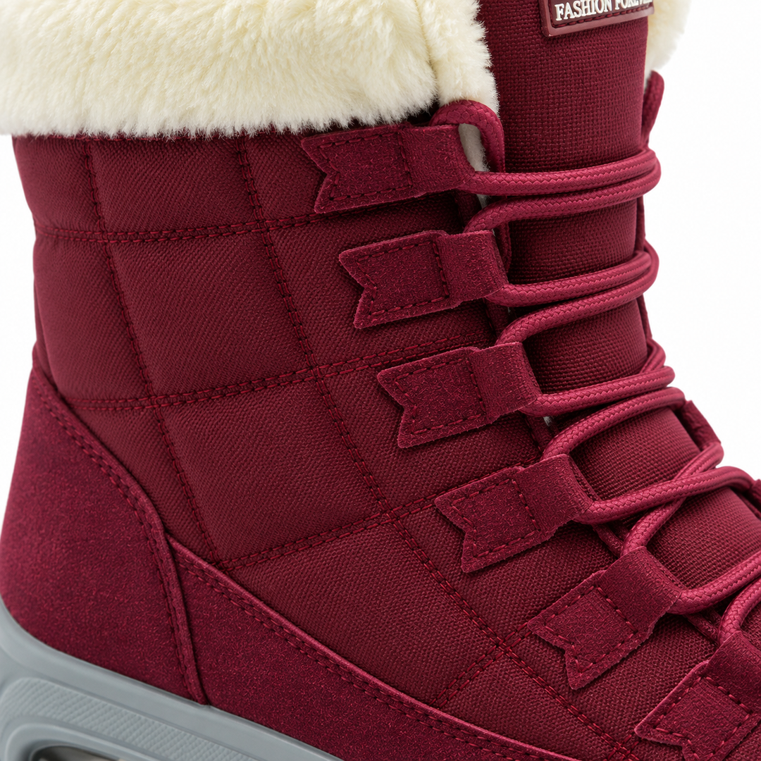 Donna | Plush-Lined Lace-Up Mid-Calf Winter Snow Boots