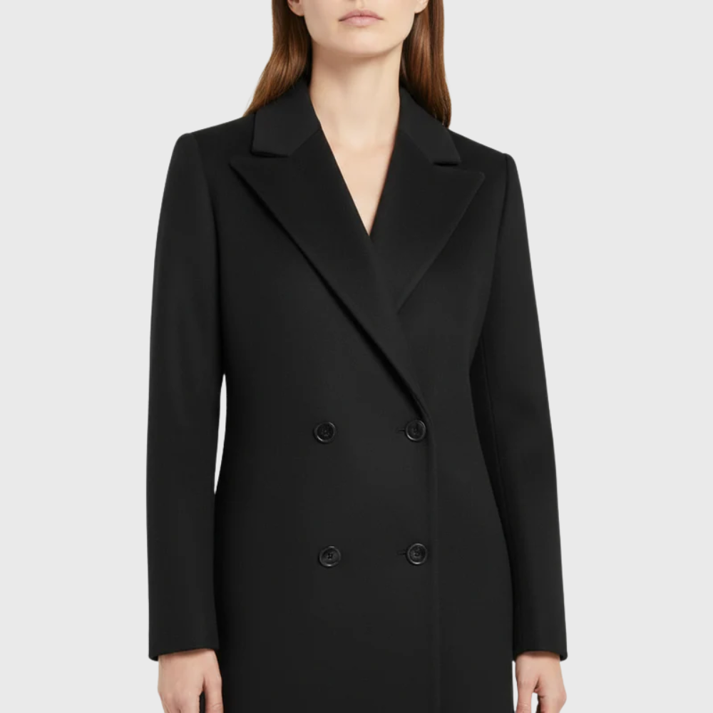 Donna | Sophisticated Double Breasted Long Pea Coat