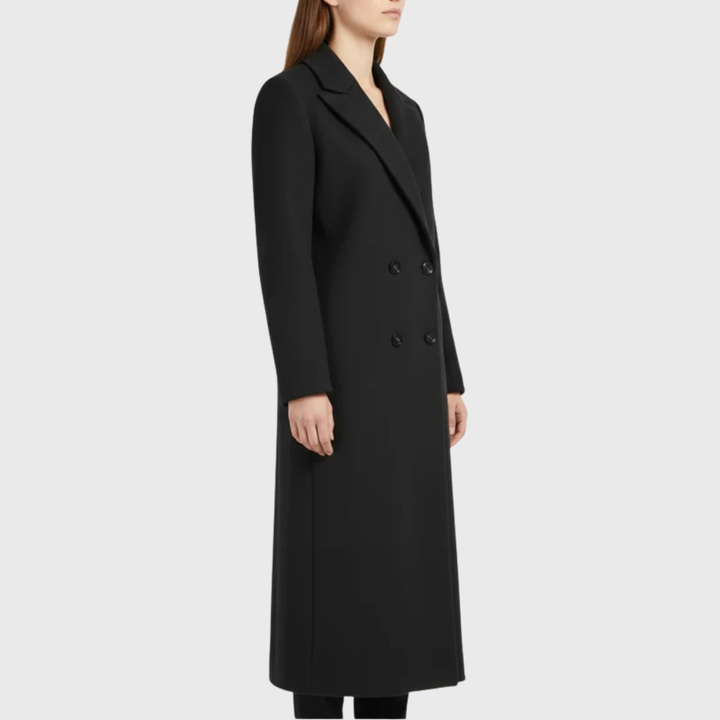 Donna | Sophisticated Double Breasted Long Pea Coat