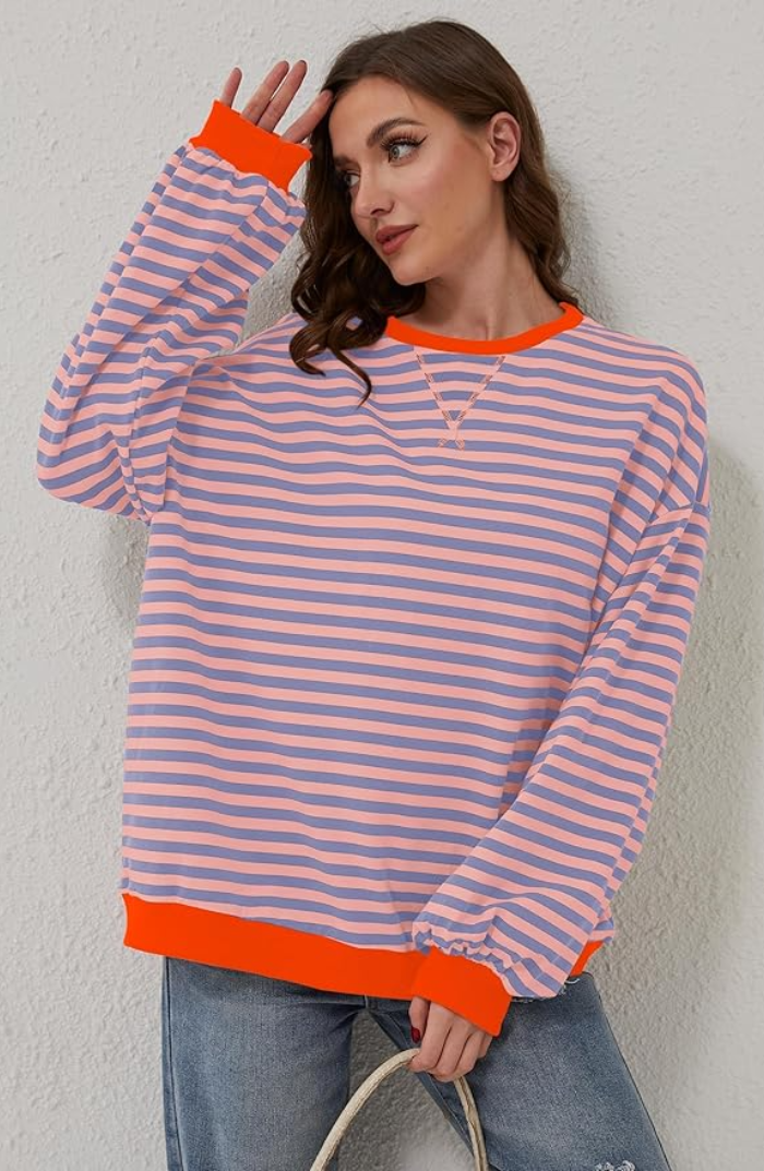 Donna | Sophisticated Striped Oversized Sweater