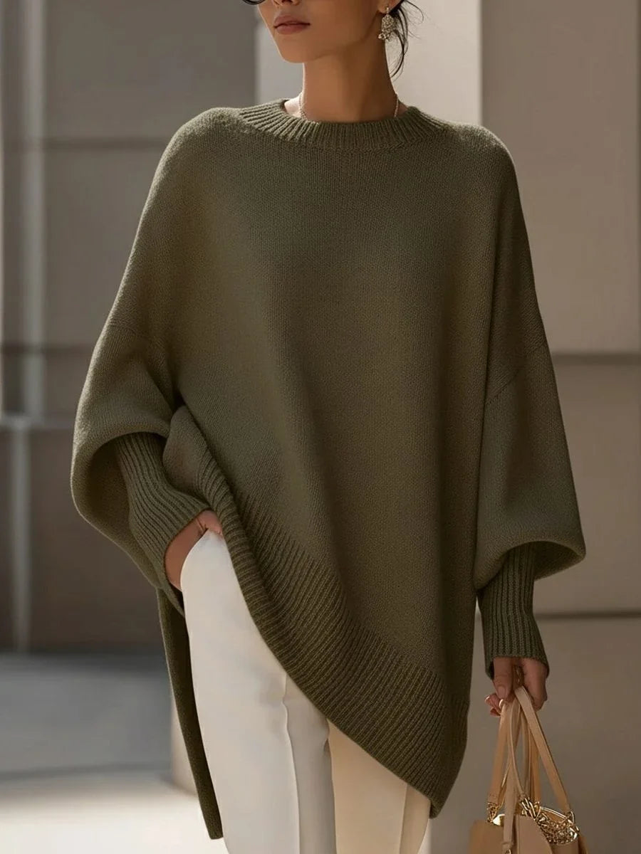 Dorothy | Effortless Oversized Asymmetric Hem Knit Sweater