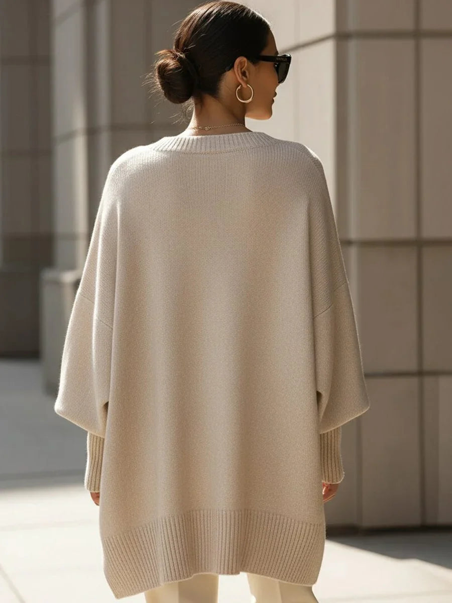 Dorothy | Effortless Oversized Asymmetric Hem Knit Sweater