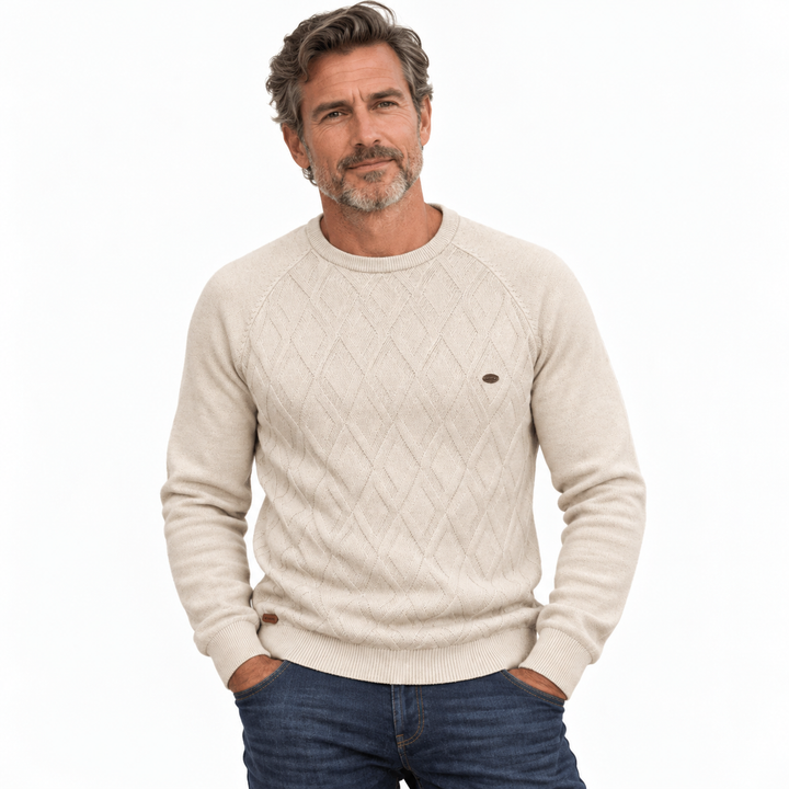 Douglas | Effortless Diamond Knit Crew Neck Mens Sweaters