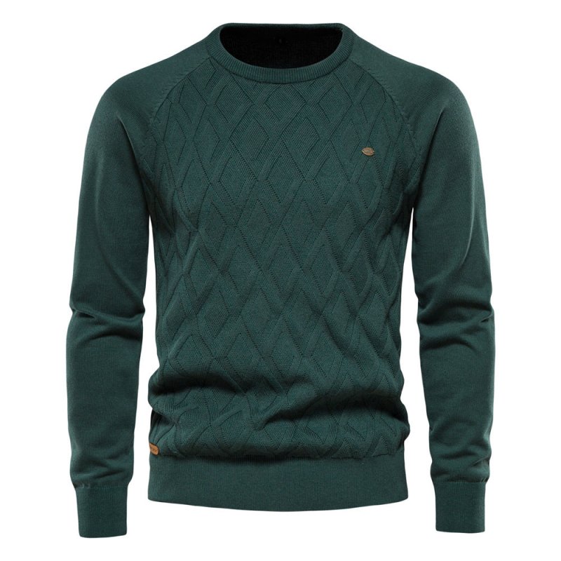 Douglas | Effortless Diamond Knit Crew Neck Mens Sweaters