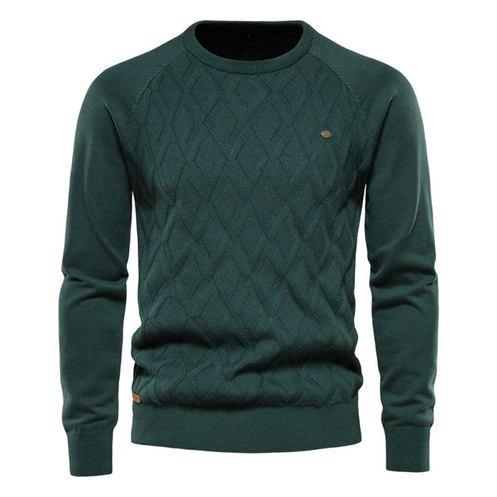 Douglas | Effortless Diamond Knit Crew Neck Mens Sweaters