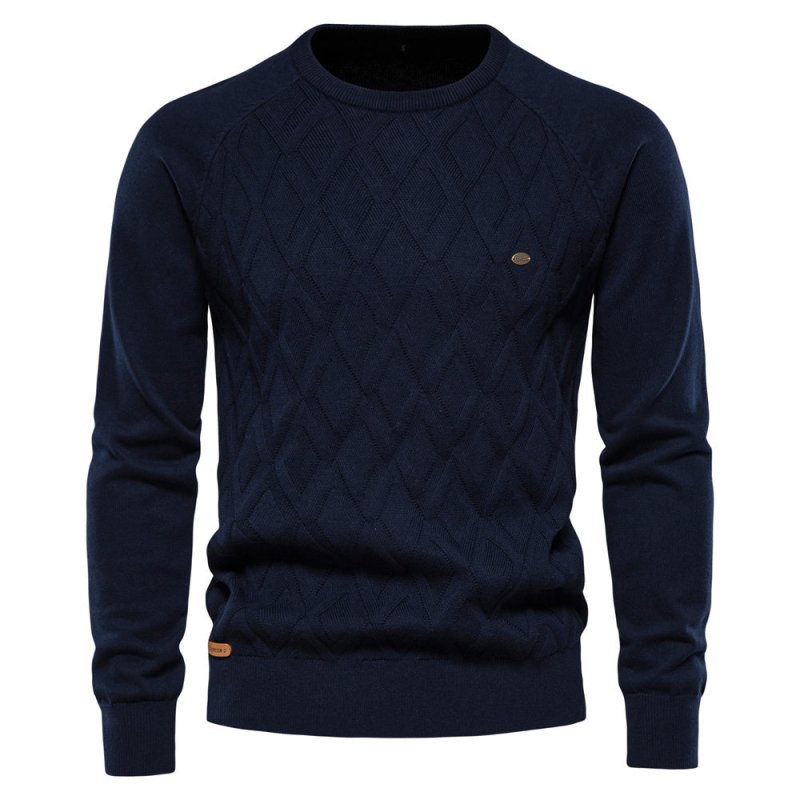 Douglas | Effortless Diamond Knit Crew Neck Mens Sweaters