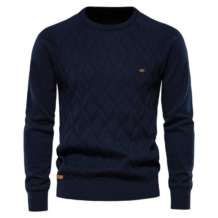 Douglas | Effortless Diamond Knit Crew Neck Mens Sweaters