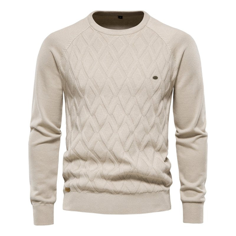 Douglas | Effortless Diamond Knit Crew Neck Mens Sweaters