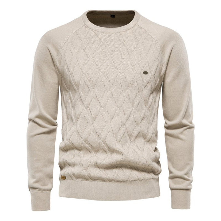 Douglas | Effortless Diamond Knit Crew Neck Mens Sweaters