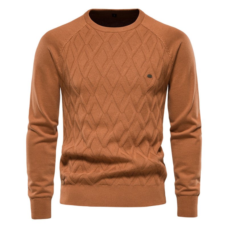 Douglas | Effortless Diamond Knit Crew Neck Mens Sweaters