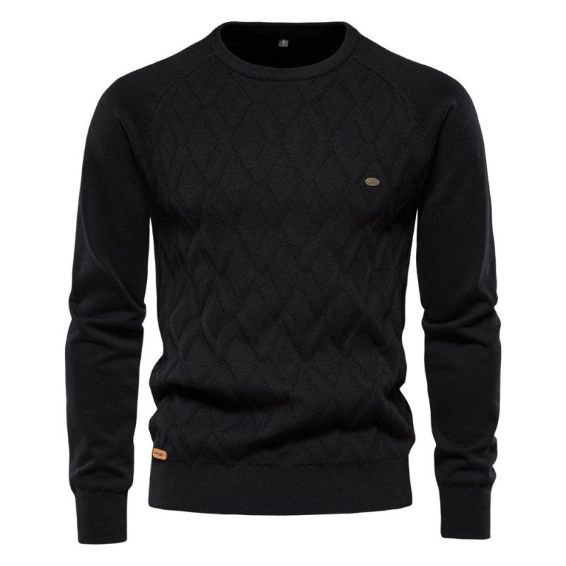 Douglas | Effortless Diamond Knit Crew Neck Mens Sweaters