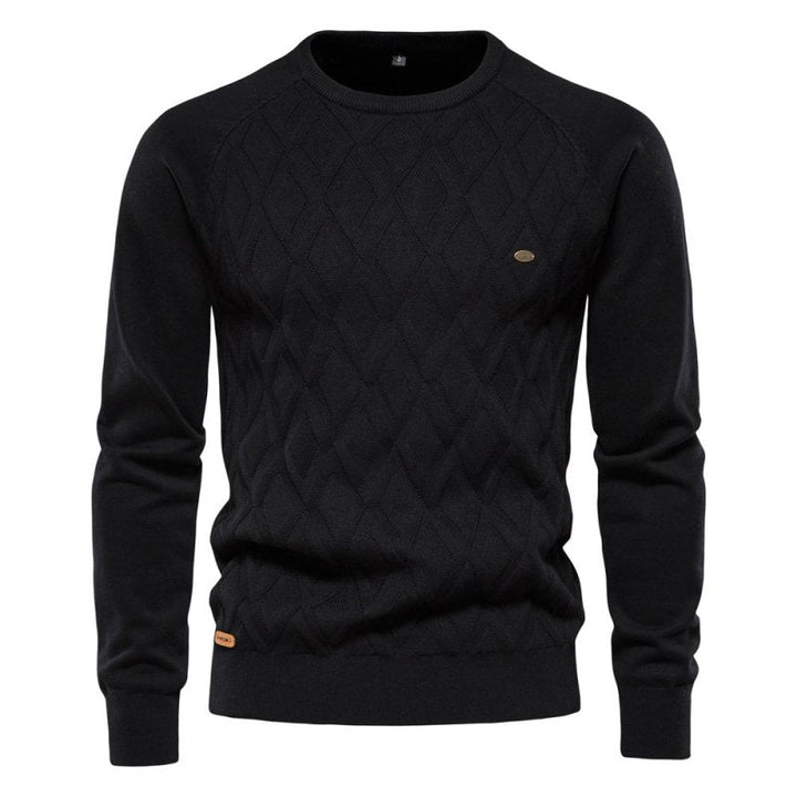 Douglas | Effortless Diamond Knit Crew Neck Mens Sweaters