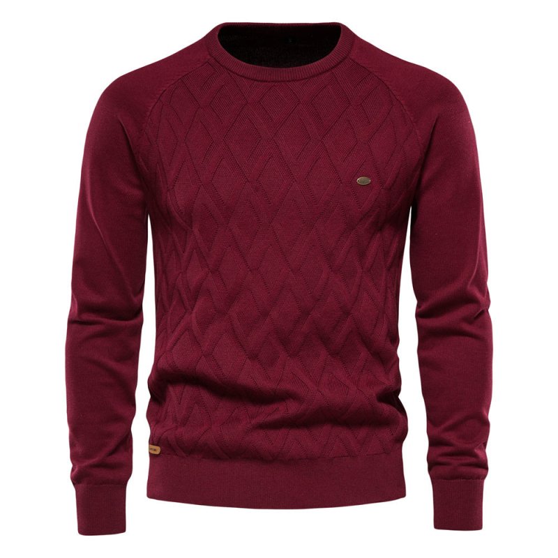 Douglas | Effortless Diamond Knit Crew Neck Mens Sweaters