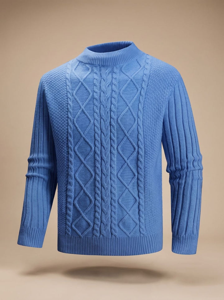 Dylan | Cozy Mock Neck Cable Knit Mens Sweaters