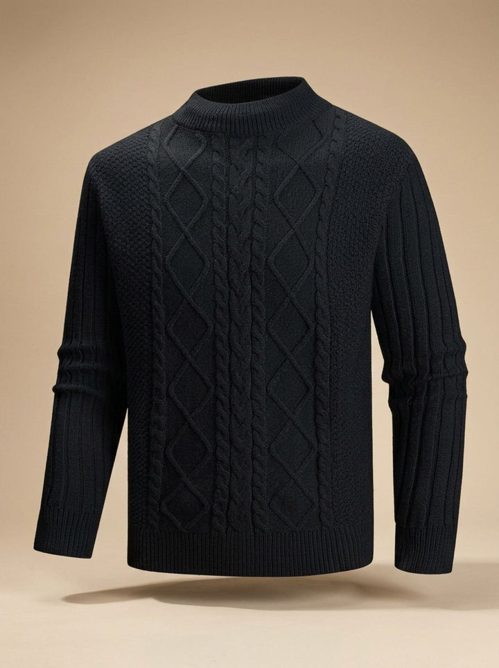 Dylan | Cozy Mock Neck Cable Knit Mens Sweaters
