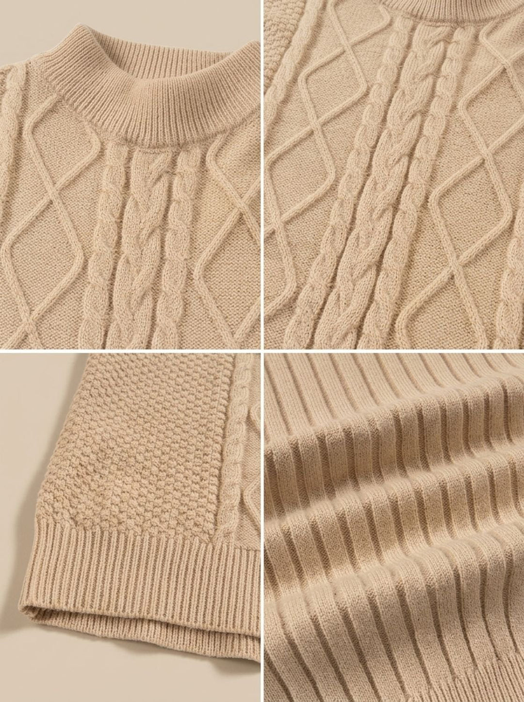 Dylan | Cozy Mock Neck Cable Knit Mens Sweaters