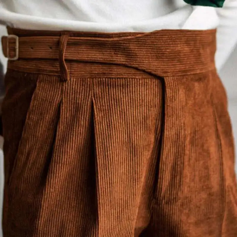 Edward | Refined Double Pleated Gurkha Corduroy Pants
