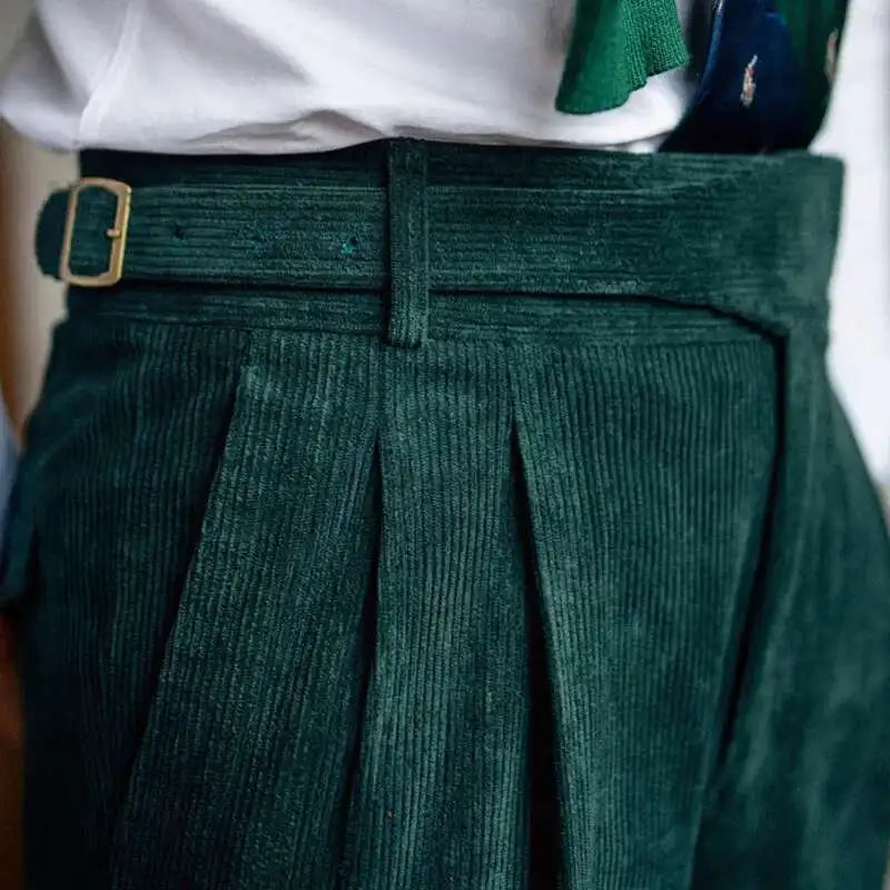 Edward | Refined Double Pleated Gurkha Corduroy Pants