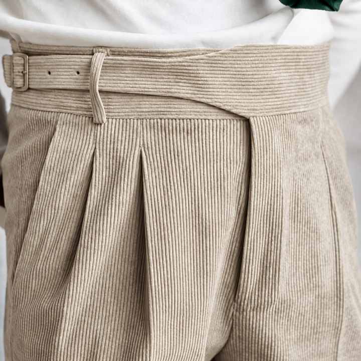 Edward | Refined Double Pleated Gurkha Corduroy Pants