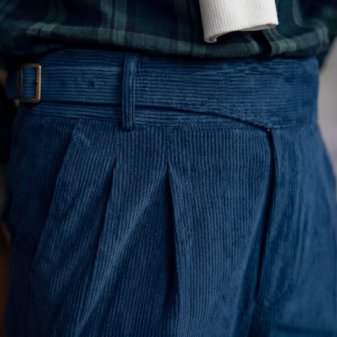 Edward | Refined Double Pleated Gurkha Corduroy Pants