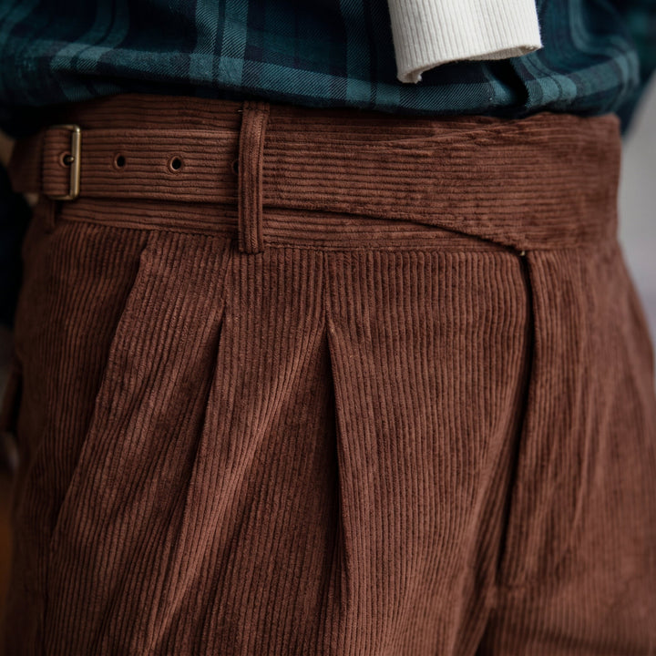 Edward | Refined Double Pleated Gurkha Corduroy Pants