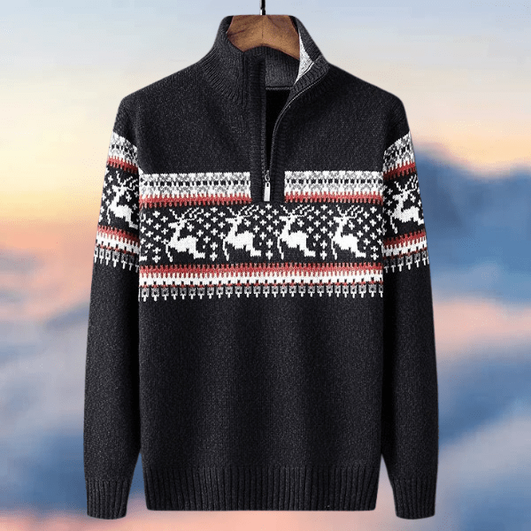 Elijah | Sophisticated Reindeer Christmas Cardigan Sweater