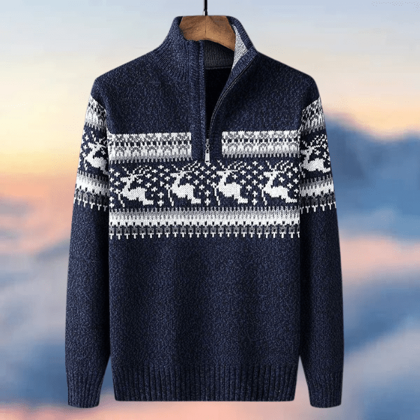 Elijah | Sophisticated Reindeer Christmas Cardigan Sweater